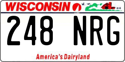 WI license plate 248NRG