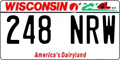 WI license plate 248NRW