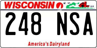 WI license plate 248NSA