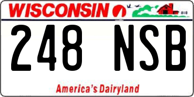 WI license plate 248NSB