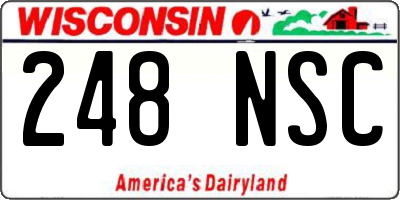 WI license plate 248NSC