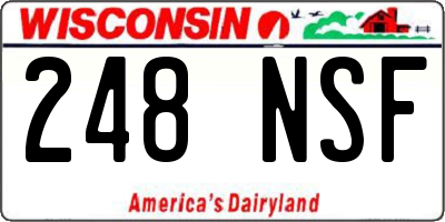 WI license plate 248NSF
