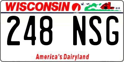 WI license plate 248NSG