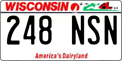 WI license plate 248NSN