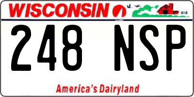 WI license plate 248NSP