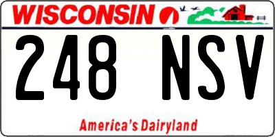 WI license plate 248NSV