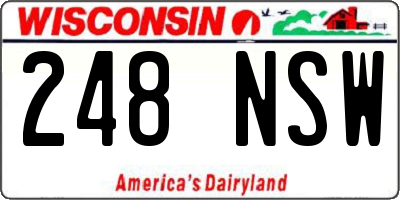 WI license plate 248NSW