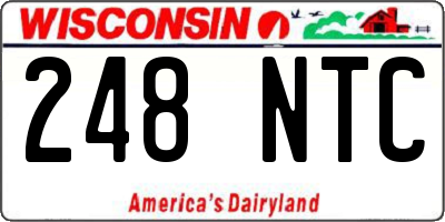 WI license plate 248NTC