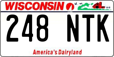 WI license plate 248NTK