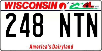 WI license plate 248NTN