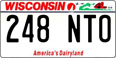 WI license plate 248NTO