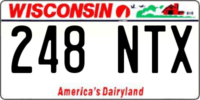 WI license plate 248NTX