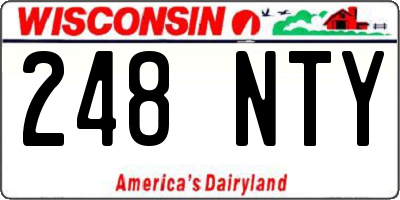 WI license plate 248NTY