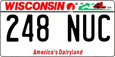 WI license plate 248NUC