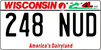 WI license plate 248NUD