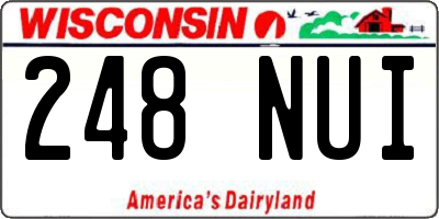 WI license plate 248NUI