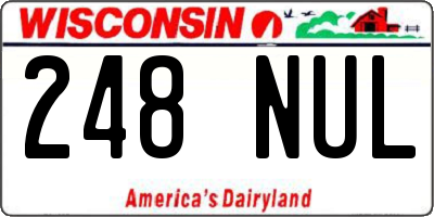 WI license plate 248NUL