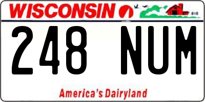 WI license plate 248NUM