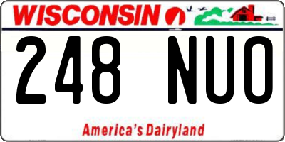 WI license plate 248NUO