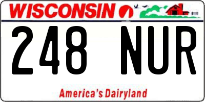 WI license plate 248NUR