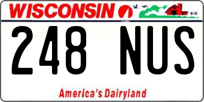 WI license plate 248NUS