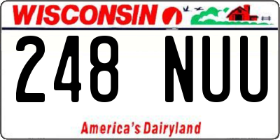 WI license plate 248NUU