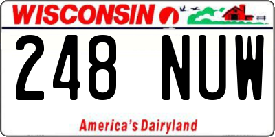 WI license plate 248NUW