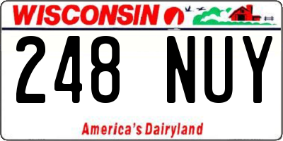 WI license plate 248NUY