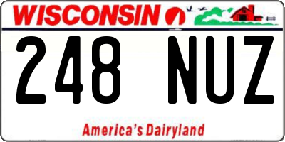 WI license plate 248NUZ