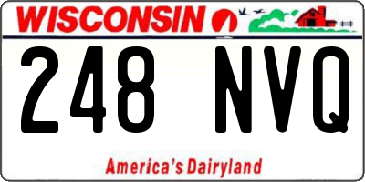 WI license plate 248NVQ