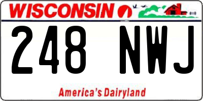 WI license plate 248NWJ