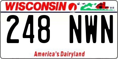 WI license plate 248NWN