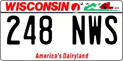 WI license plate 248NWS