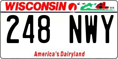 WI license plate 248NWY