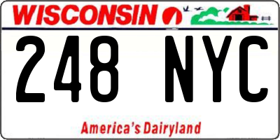 WI license plate 248NYC