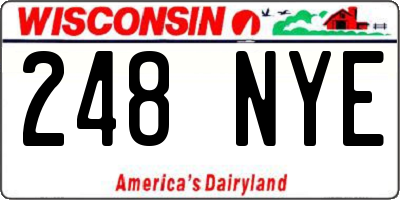 WI license plate 248NYE