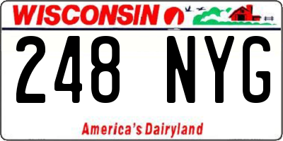 WI license plate 248NYG