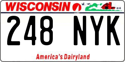 WI license plate 248NYK