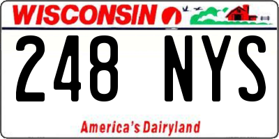WI license plate 248NYS