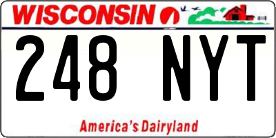 WI license plate 248NYT