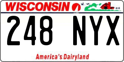WI license plate 248NYX