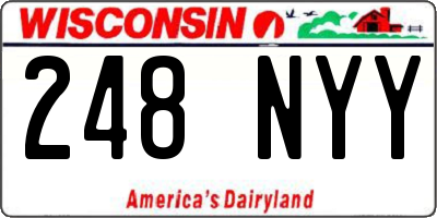 WI license plate 248NYY