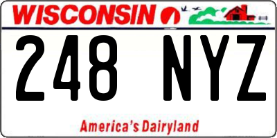 WI license plate 248NYZ