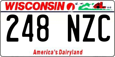 WI license plate 248NZC