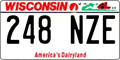 WI license plate 248NZE
