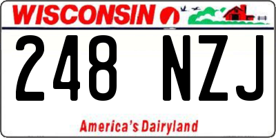 WI license plate 248NZJ