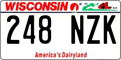 WI license plate 248NZK