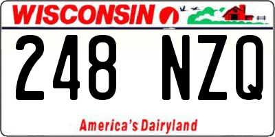 WI license plate 248NZQ