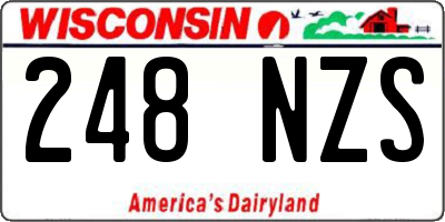 WI license plate 248NZS