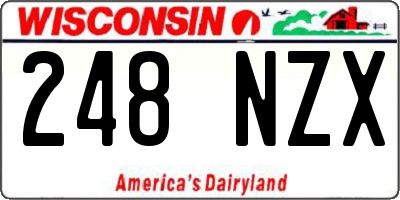 WI license plate 248NZX